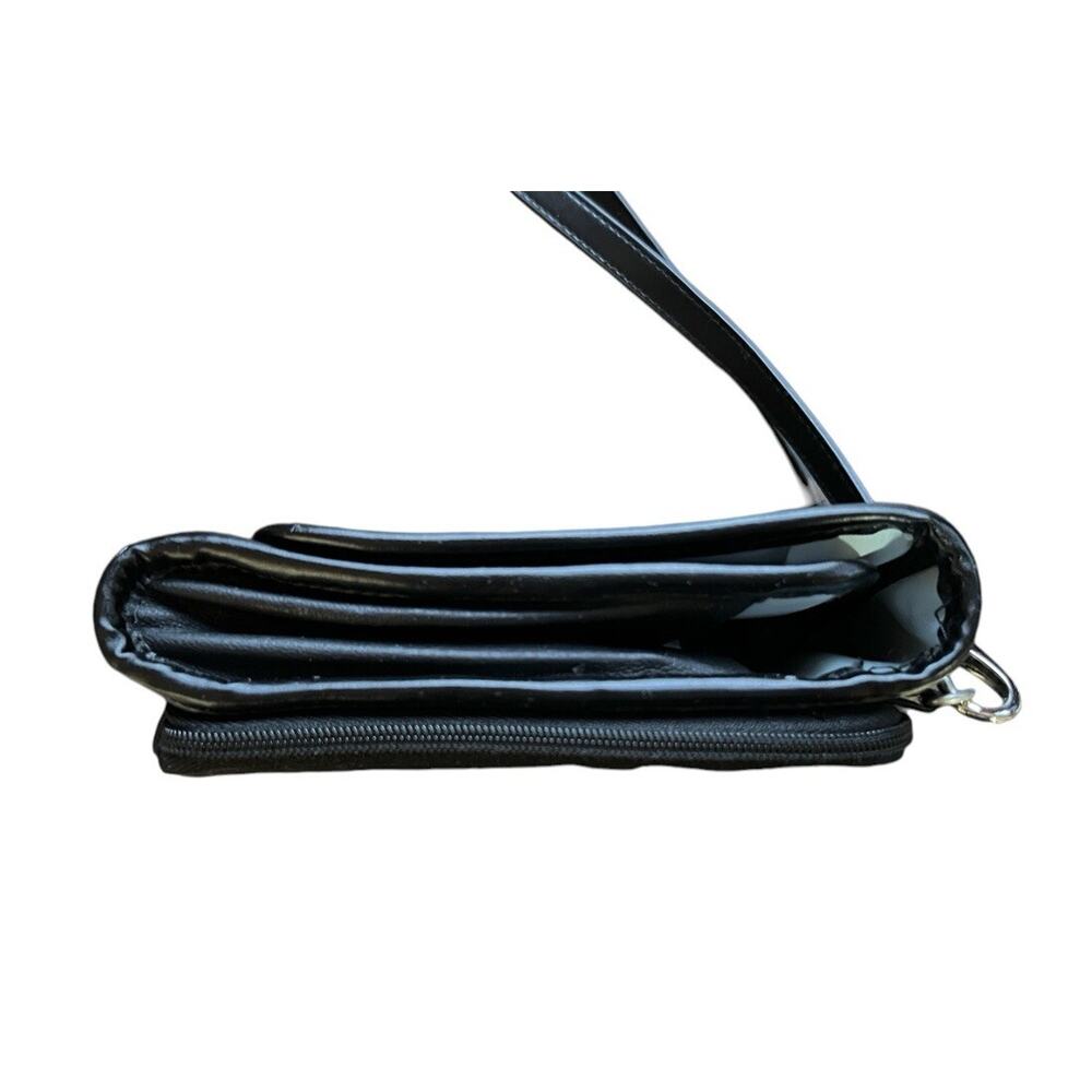 Travelon Leather Crossbody Purse Black Credit Card Belt Loop Boarding Pass Slot - Picture 8 of 16